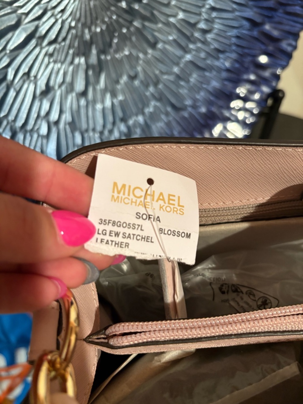 Michael Kors New Blush Pink Saffiano Leather Shoulder Bag w/ Crossbody Strap - Picture 3 of 5